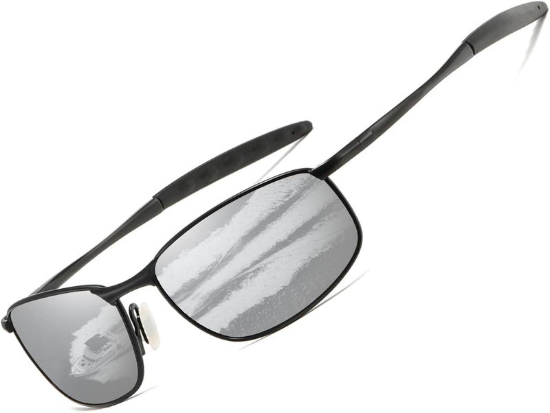 AEVOGUE Polarized Sunglasses For Men Rectangle Metal Frame Retro Sun Glasses AE0395 - Image 1
